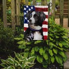 Caroline s Treasures Australian Shepherd  American Flag Garden Flag Ck6412gf