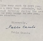 Pablo Casals-hand  Signed Letter-1960