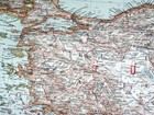 1937 Vintage Map Of Turkey Armenia Cyprus Verso Asia China Japan India Indonesia