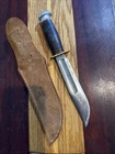 Vintage Marbles 1950   s Knife 6    Blade Gladstone Mi Usa   Sheath Leather Stacked