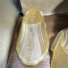 Antique Art Deco Nouveau Slip Shade Amber Glass Ceiling Light Fixture Chandelier