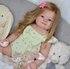 Cuddly Toddler Girl 28in Reborn Baby Doll Painted Kits Rooted Hair Kids Toy Gift