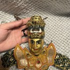 Vintage Burmese Asian Marionette Set Of 2 Carved Wood Hand Painted 14 5  True