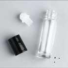 12 Empty Bottles clear Glass Roll On  Bottle black   Roller  Size 1oz 30ml 