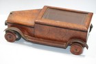 Antique  Walnut Wood Tobacco Cigar Humidor Box Hinged Lid   Lar