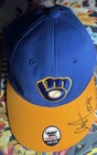 Abner Uribe Auto Ip Milwaukee Brewers Hat Snapback Rare Autograph