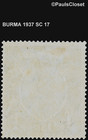 Burma 1937 Sc 17 King George V 15r Olive Green   Ultra Mvlh Og Vf