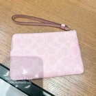 Nwt Coach Corner Zip Wristlet In Signature Canvas Caq75