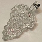 Vtg Grape Cluster Clear Glass Wine Bottle Decanter   Bunch Of Grapes  france 
