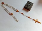 Antique Vintage Catholic Rosary Crucifix    Trinket Box