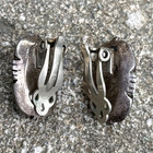 Vintage Sterling Silver Turquoise Navajo Southwestern Native Clip-on Earrings