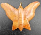 Large Vintage Hand-carved Wooden Luna Moth Or Butterfly Statement Pendant 3  W