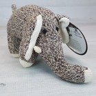 Vintage 9  Sock Pals Brown Elephant Stuffed Animal  48085 New W Tag