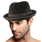 Epoch Men s Classy Travel Crushable 2tone Derby Fedora Small-medium Black