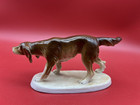 Vintage Carl Scheidig Porcelain Hunting Dog Stamped And Numbered 6757