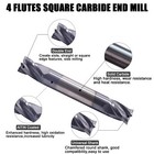 4 Flute 1 4 x 1 2  X 2-1 2  Solid Carbide  End Mill - Double End - Altin Coated