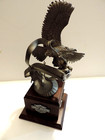 Harley Davidson 100th Anniversary Solid Pewter Eagle Statue 14  With Wood Base 