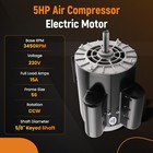 5hp Compressor Duty Electric Motor 1phase 3450 Rpm 60hz 56frame 5 8  Shaft 230v