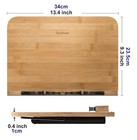 Large Book Cookbook Stand Bamboo Adjustable   Foldable Kitchen Reading Rest