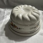 Vintage Teleflora Ceramic Jello Mold With Harvest Fruit   Fluted Spiral Design