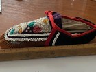 Vtg Native American Handmade Pair Of Beaded Moccasins  Indigenous Iroquois 
