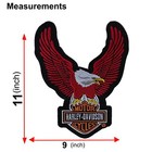 Harley-davidson 11 Inches Embroidery 4 Color  Eagle Bar   Shield Iron On Patch