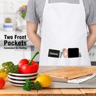 2 Pack Bib Aprons With 2 Pockets Kitchen Apron Cooking Chef White
