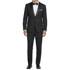 Vinci Men s Black Slim Fit Tuxedo Suit W  Sateen Lapel   Trim - New