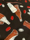 Vintage Soda Pop Bottles   Straws Unbranded Black Cotton Fabric By The Half Yard