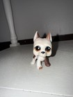 2007 Littlest Pet Shop Lps  750 Great Dane White And Brown Teardrop Brown Eyes