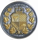 1 Oz Silver Coin 2019 5 Mark Britannia   Germania Allegories - Antique   Gold