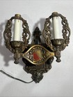 Vintage Mid-evil Two Arm Wall Sconce Chapman Electric Two Candle Light Iron Lamp