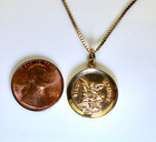 Unisex 14k Gold Archangel Saint Michael Slaying The Devil Pendant   14k Chain
