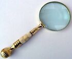 Brass Magnifying Glass Handheld Antique Magnifier Handle Vintage Magnifier Lens