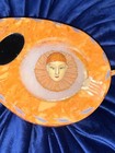 Antique Figural Pierrot Powder Puff Mandolin Box Tray Holder Celluloid 1920 Rare