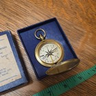 Vintage Waltham U s  Brass Pocket Compass Military Style Hinged Case Working 