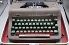Vintage Royal Quiet De Luxe Portable Typewriter With Green Keys Hard Case
