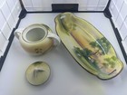 Antique Nippon Celery Dish   Sugar Bowl - Vintage Porcelain Hand Painted Set