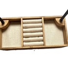 Wood   Metal Jewelry Organizer Box  Lined Drawer  Earring   Ring Storage