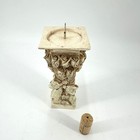 Vintage Italian Pillar Candle Holder Roses Bow Shabby Chic Cottagecore Decor