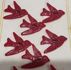 One Deep Rich Glossy Red Bakelite Swallow Bird Button sold Separately