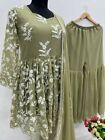 Bollywood Look Heavy Faux Georgette Top Sharara With Dupatta For Wedding Wear