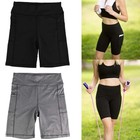Women Pockets High Waist Yoga Shorts Workout Running Gym Fitness Sport Hot Pants
