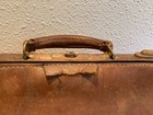 Brown Leather Doctor Medical Bag Gladstone Satchel Travel Case Antique