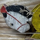 Antique Vintage Wooden Horse Pull Toy Folk Art Yellow Red Black