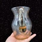 Studio Art Glass Pitcher Carafe Hand Blown Light Pink Marked Signed 1984 Vintage