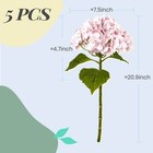 21in Pink Artificial Hydrangea Flowers 5 Pcs Real Touch 3d Print Latex Flower   
