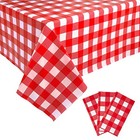  Checkered Tablecloths Packs Red Gingham Plastic Table Cloths 3 Red And White