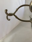 Vtg Brass   Glass Wall Sconce Candle Holder W  Small Mirror Detail    s    Loop Hang