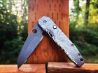 Topographic Lines 2 0 - Spyderco Smock Titanium - Fiber Laser Engraved Scales